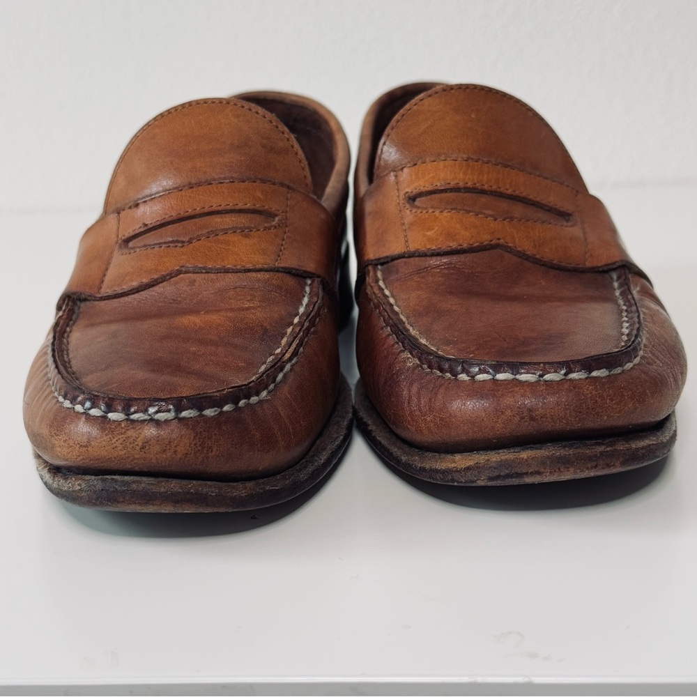 VINTAGE Cole Haan Made in USA Leather Penny Loafers Chestnut Brown-Men’s Size 8C - Picture 6 of 14